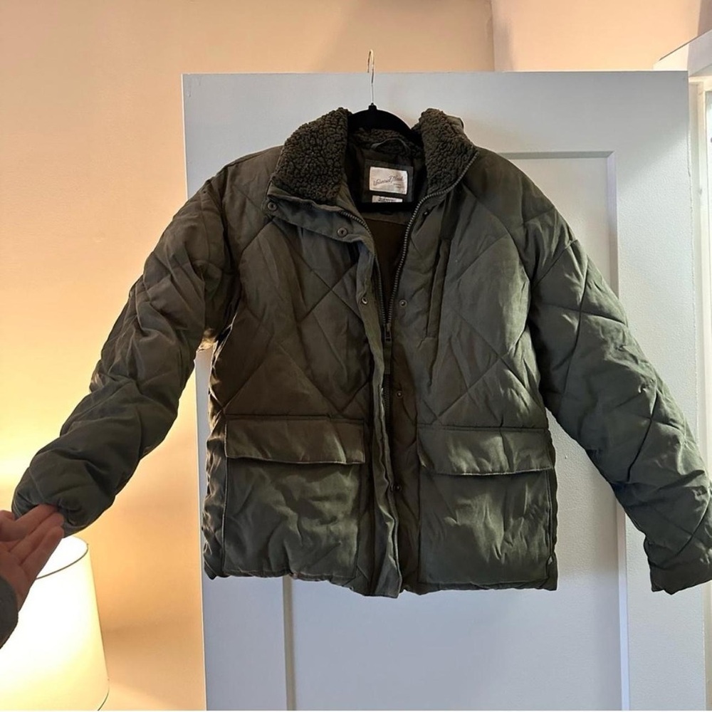 Olive green Puffer Coat down jacket - Picture 3 of 8